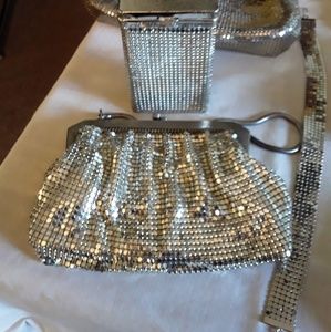 1920s vintage silver purse with cigarettbox holder